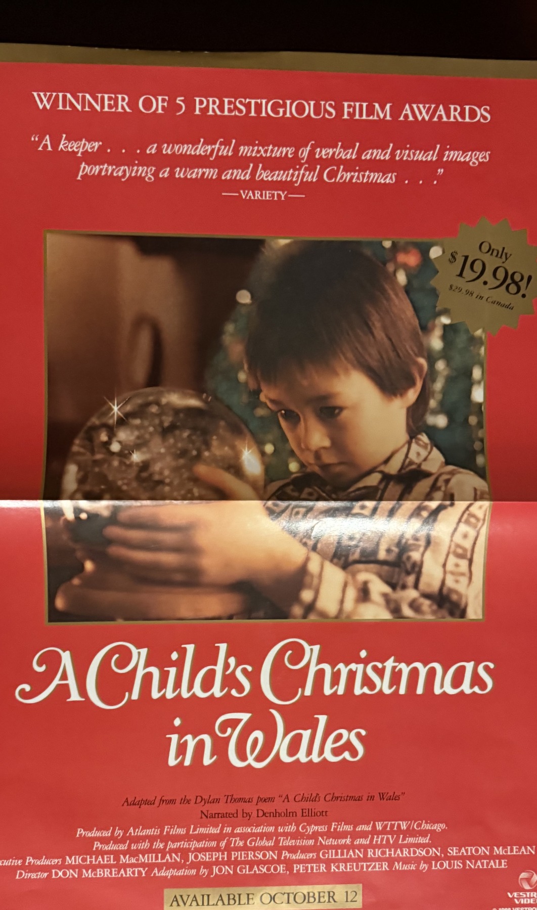Actual A Child's Christmas in Wales - video promotional poster front photograph
