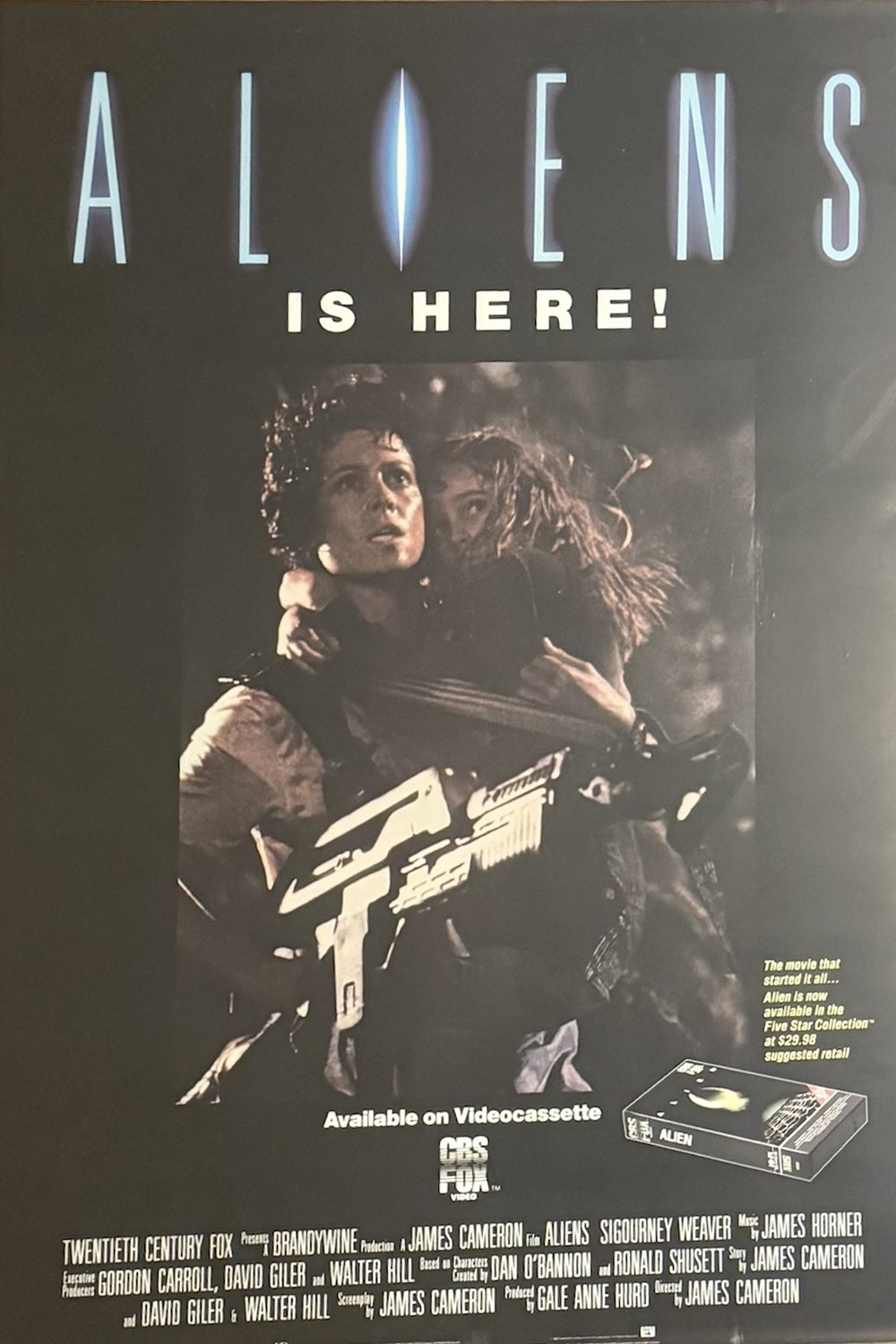 Actual Aliens Is Here! — CBS/Fox video-store promo one-sheet front photograph