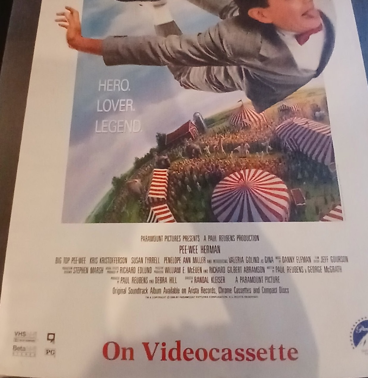 Actual Big Top Pee-wee — home-video promotional poster front photograph
