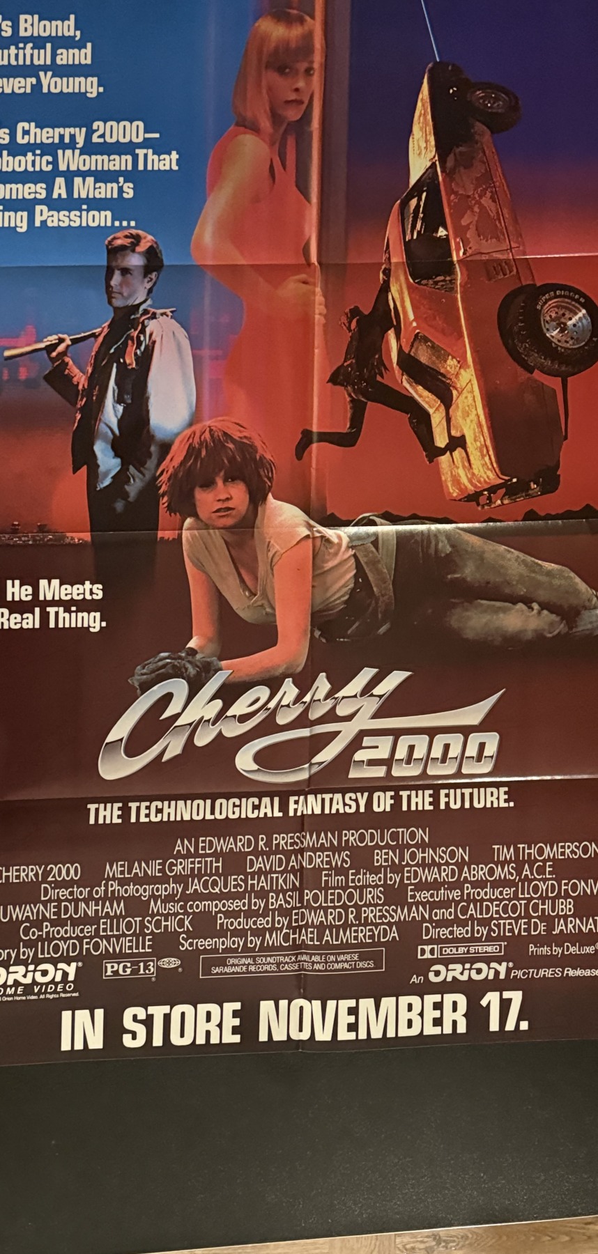 Actual Cherry 2000 - Orion Home Video promotional poster front photograph