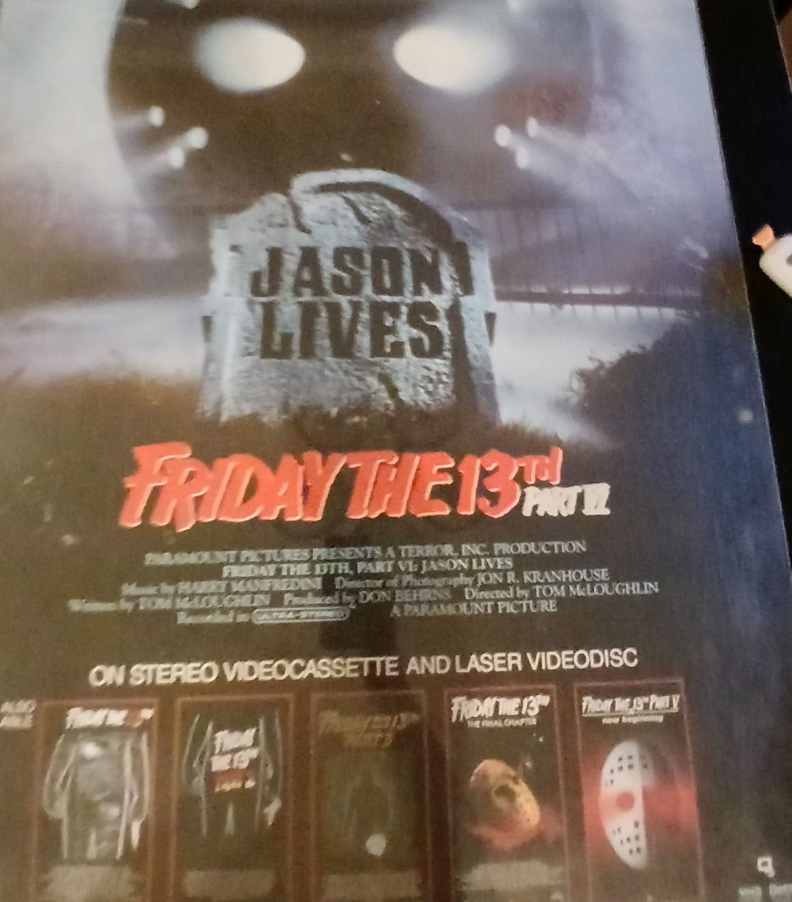 Actual Friday the 13th Part VI: Jason Lives — home-video promotional poster front photograph