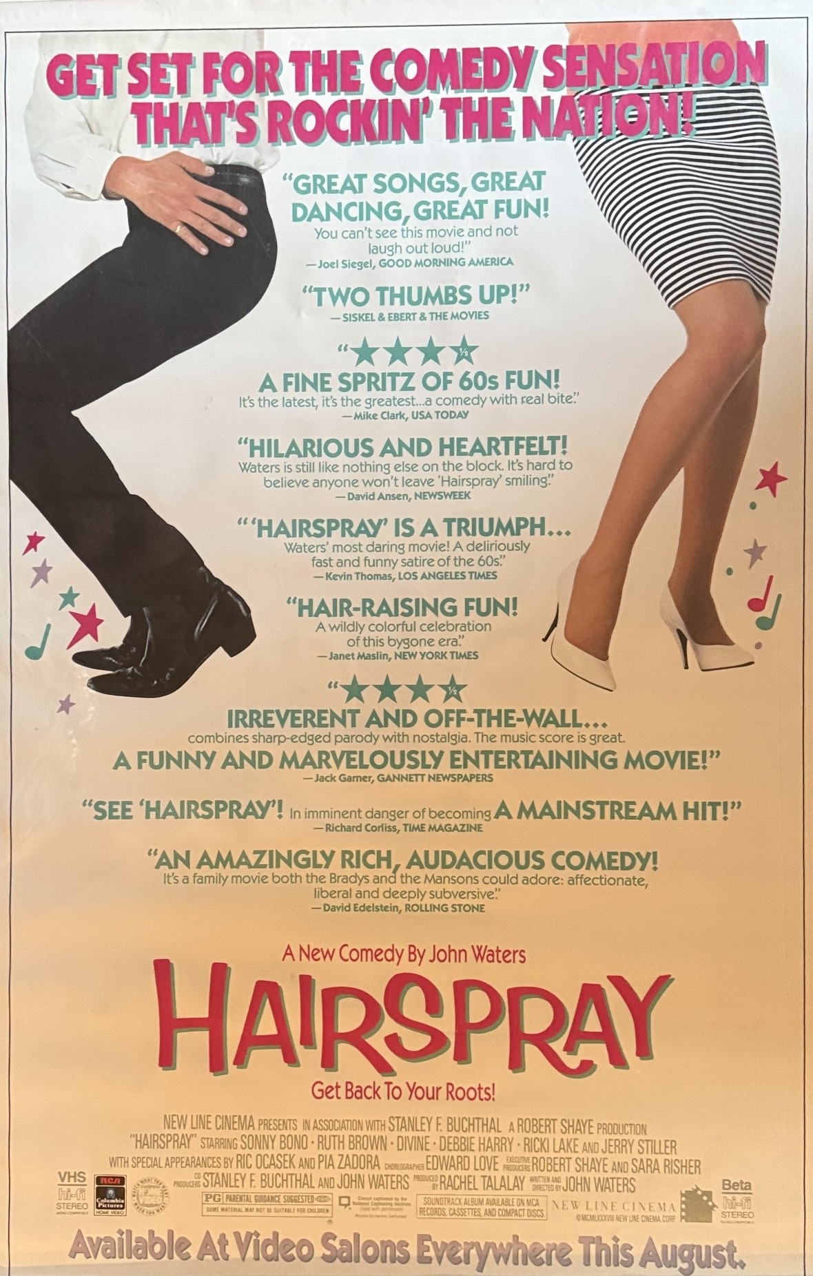 Actual Hairspray — New Line Cinema video-release poster front photograph