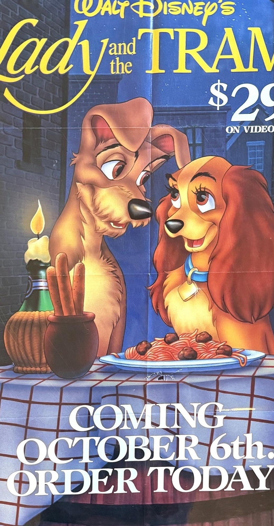Actual Lady and the Tramp — Walt Disney Home Video promotional poster front photograph