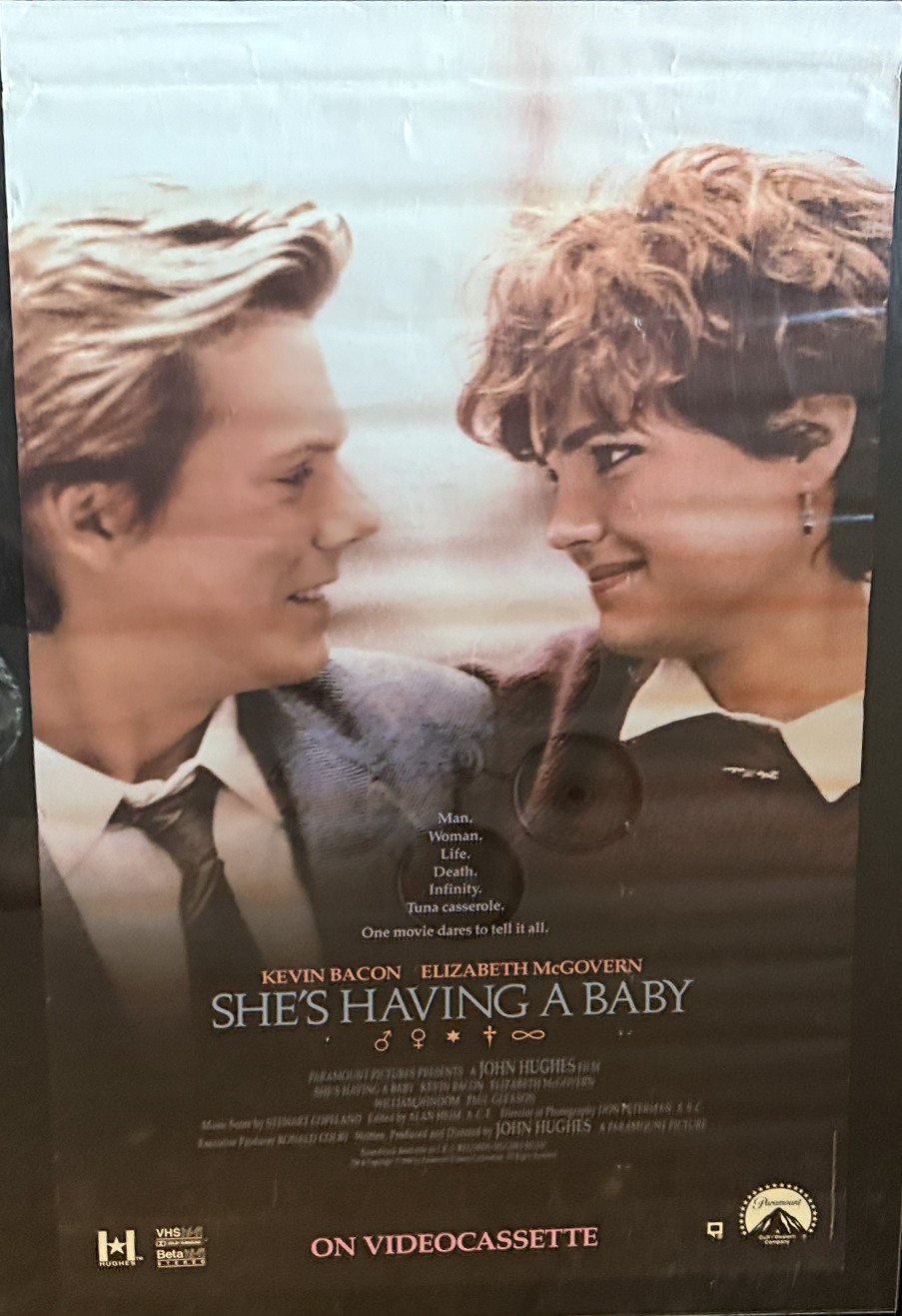Actual She’s Having a Baby — Paramount videocassette promotional poster front photograph