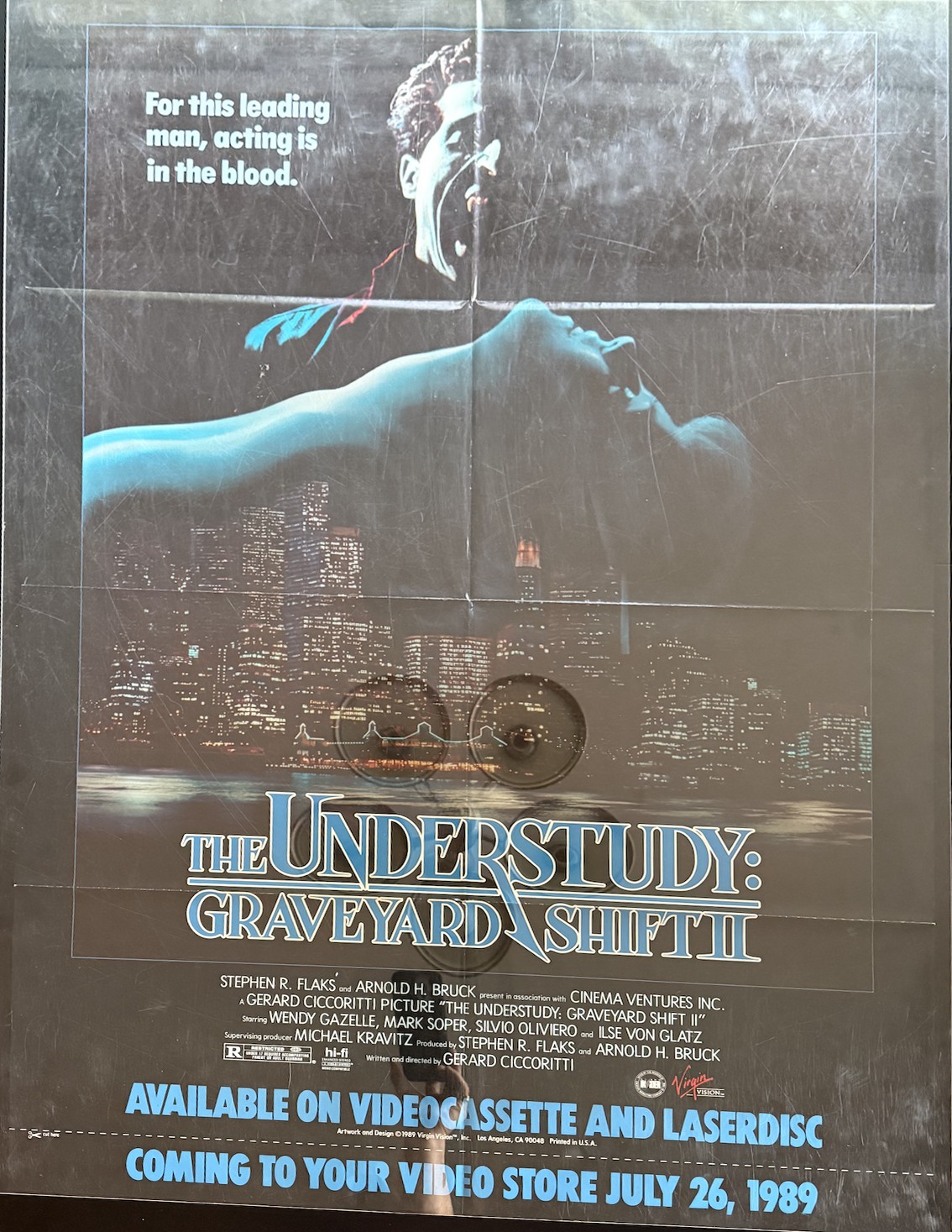Actual The Understudy: Graveyard Shift II — Virgin Vision video promotional poster front photograph