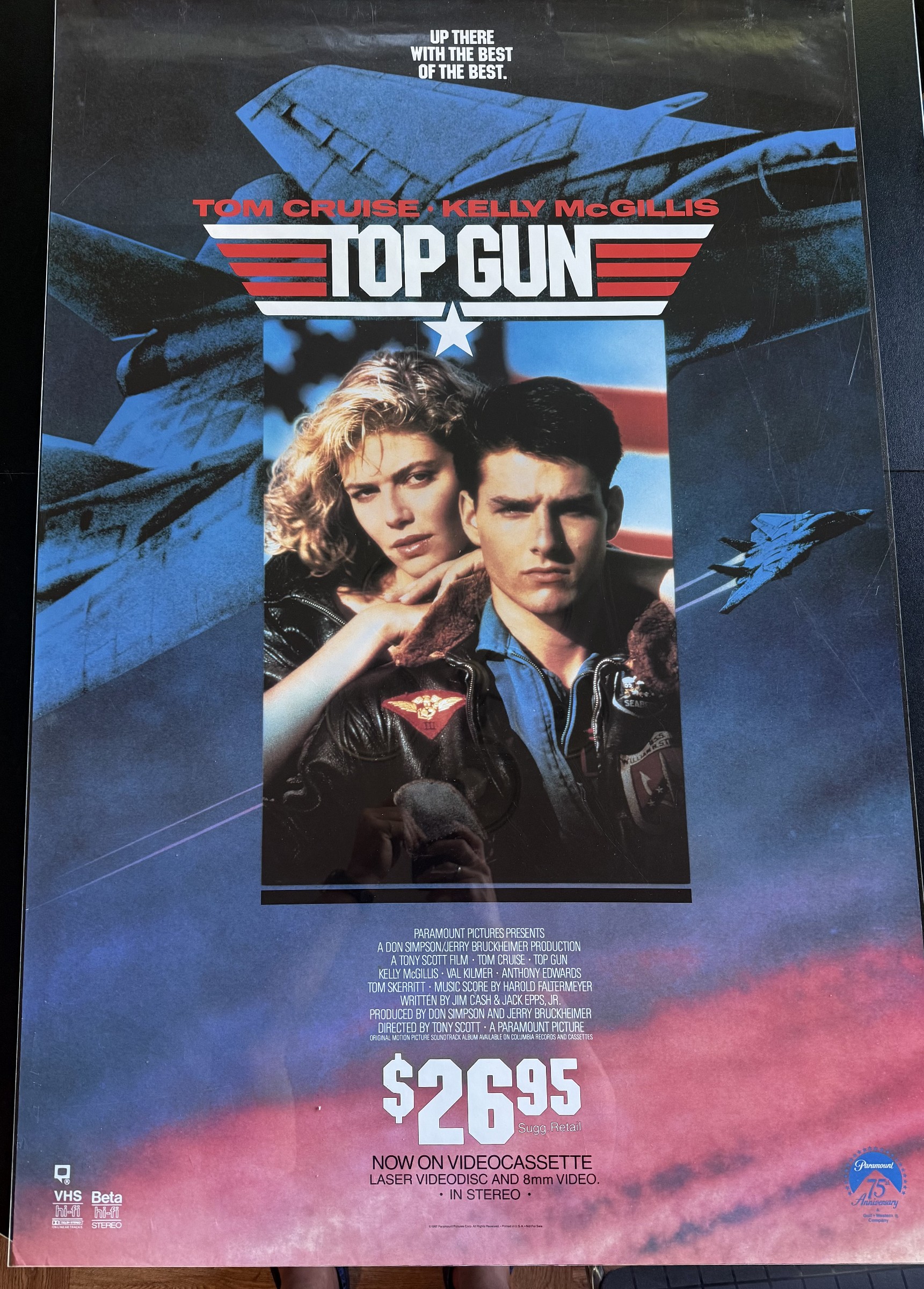 Actual Top Gun — Paramount video-release promotional poster front photograph