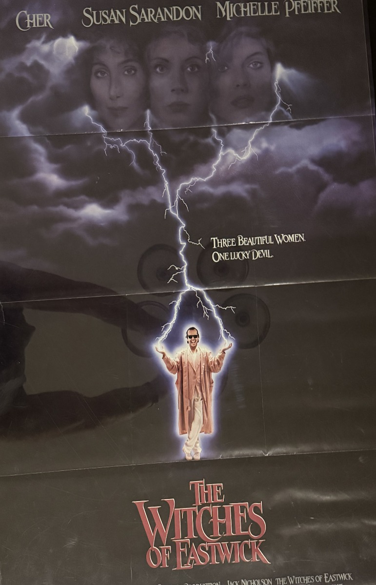 Actual The Witches of Eastwick — Warner Bros. video promotional poster front photograph