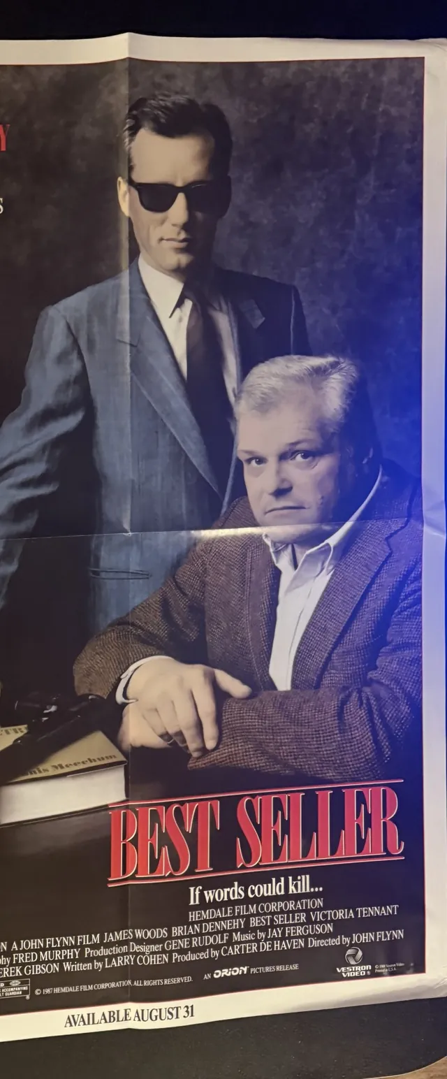 Actual Best Seller Promo Sheet — James Woods / Brian Dennehy video advertising piece front photograph