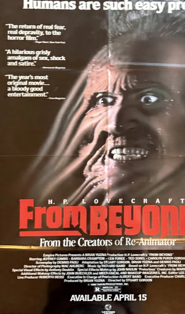 Actual From Beyond — Vestron video-release promotional poster front photograph