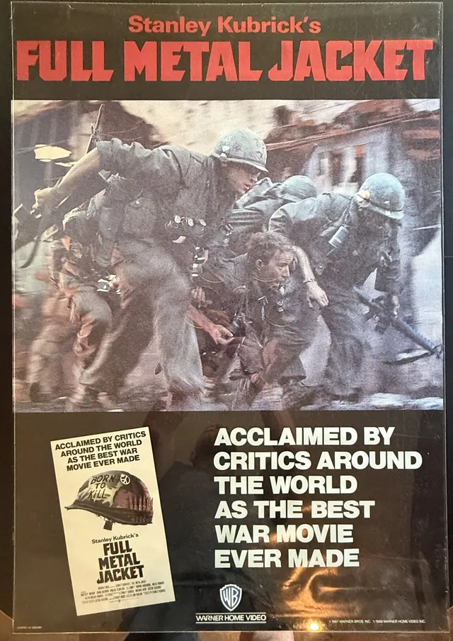 Actual Full Metal Jacket — Warner Home Video promotional poster front photograph