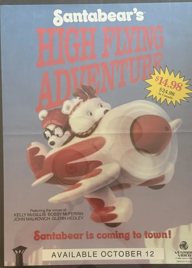 Actual Santabear's High Flying Adventure — Vestron Video promotional poster front photograph